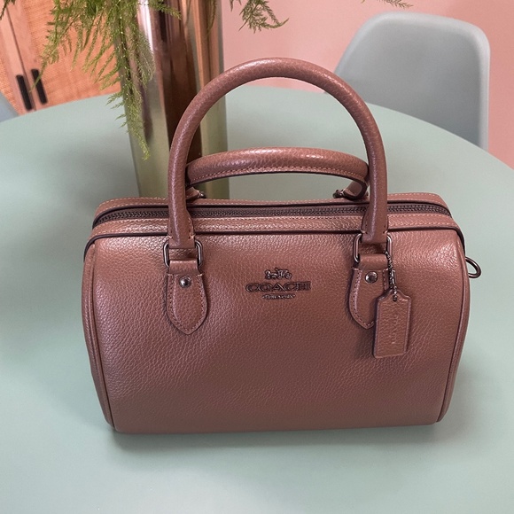 NEVER USED - Rowan Satchel Bag in Dark Stone with Gunmetal Accents - Picture 8 of 11